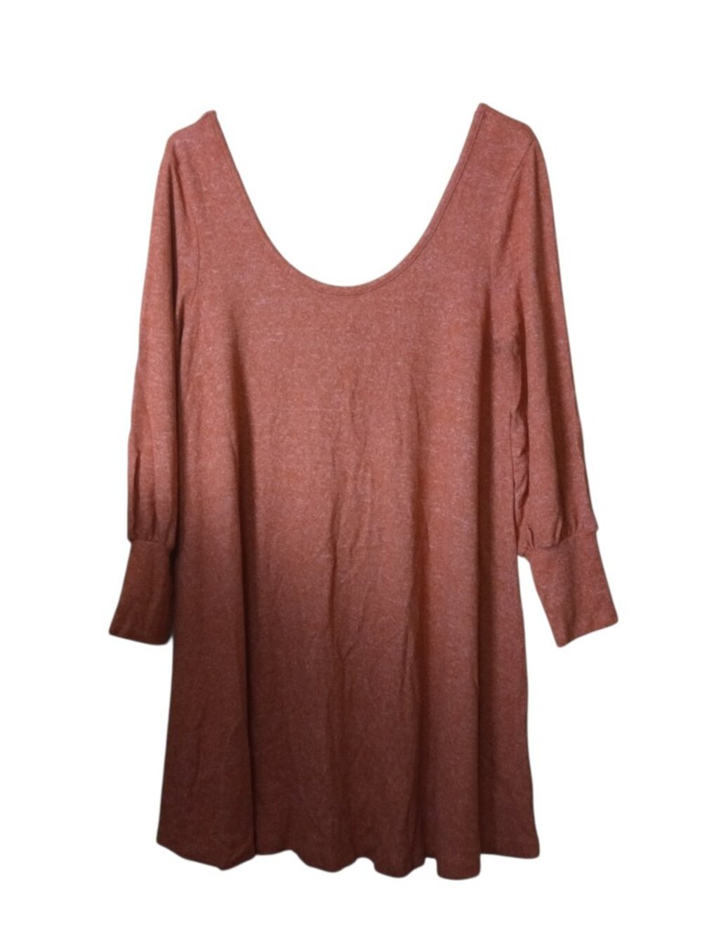 ASOS Women's Size 8 Long Sleeve Orange Scoop Neck Mini Shift Sweater Dress